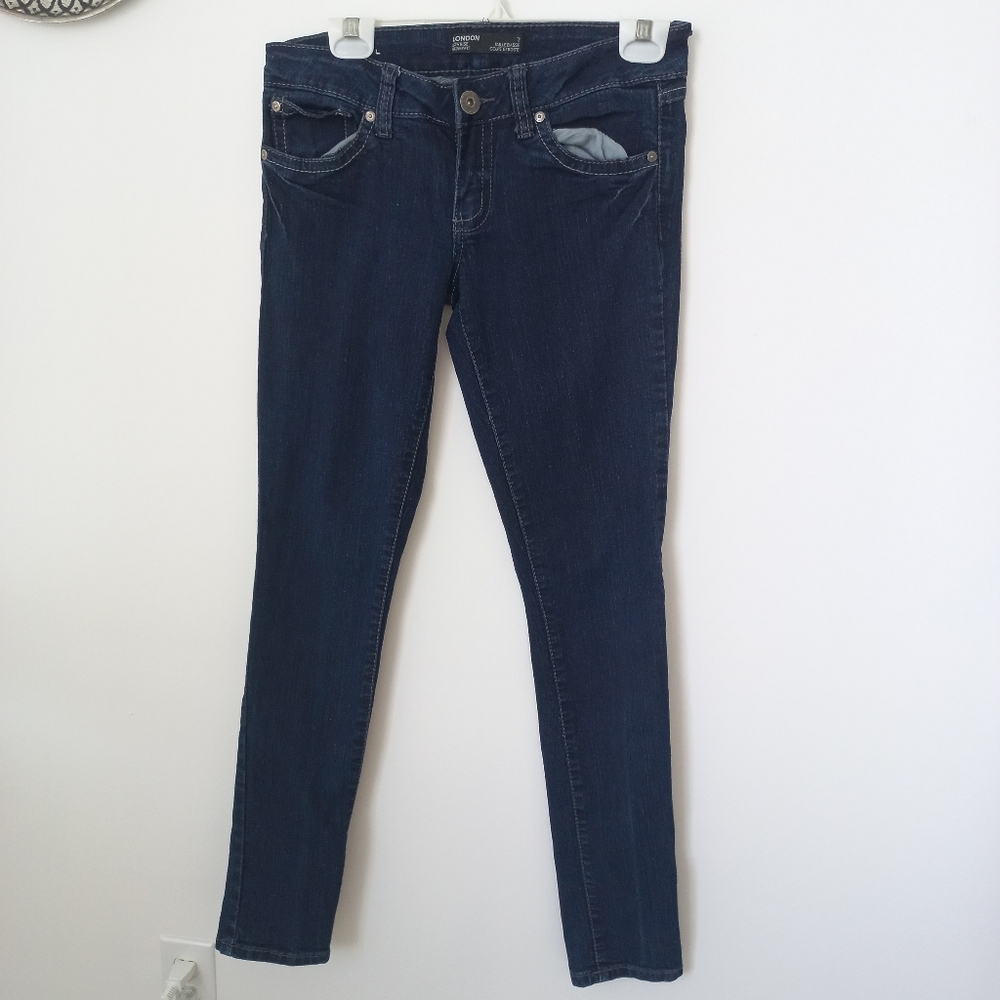 Bongo Women's London LOW RISE SKINNY FIT Dark Blue Denim Jeans Size 7 US